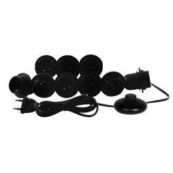 Makeup mirror light LED recessed 220V 9pcs E27 foot switch, black color LEDUA