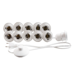 Makeup mirror light LED recessed 220V 11pcs E27 foot switch, white color LEDUA