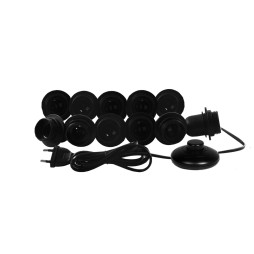 Makeup mirror light LED recessed 220V 11pcs E27 foot switch, black color LEDUA