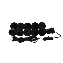 Makeup mirror light LED recessed 220V 11pcs E27 hand switch, black color LEDUA