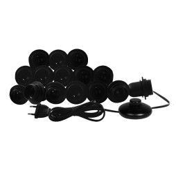 Makeup mirror light LED recessed 220V 15pcs E27 foot switch, black color LEDUA