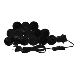 Makeup mirror light LED recessed 220V 15pcs E27 hand switch, black color LEDUA