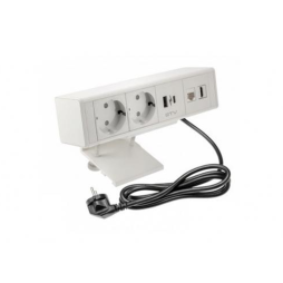 BAR extension cord 2 SCHUKO sockets 1xUSB 1xTYPE-C 1xLAN 1xHDMI 1.5m with plug 180-250V white GTV