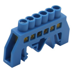 Connecting busbar 6*9 6ways Lemanso blue / LMA071