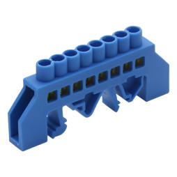 Connecting busbar 6*9 8ways Lemanso blue / LMA071