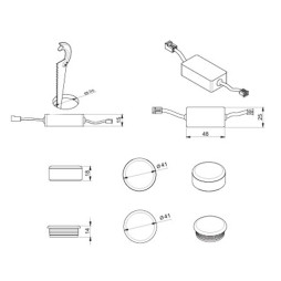 Wireless ON-OFF touch switch 12V 60W White GTV AE-WDBP1-10N