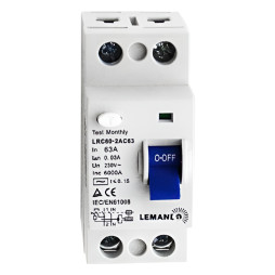 Differential relay Lemanso 2p 63A 30mA RCCB LRC60 (RCD)