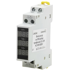 Voltmeter Lemanso on DIN-rail three-phase 3L+3N AC 80V-500V LM6360