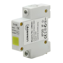 Single-phase voltage indicator 230V Lemanso on DIN-rail IP20 LM6361 yellow