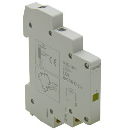 Single-phase voltage indicator 230V thin Lemanso on DIN-rail IP20 LM6381 yellow