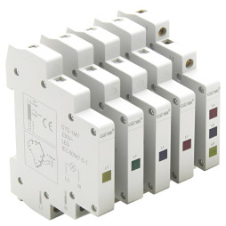 Single-phase voltage indicator 230V thin Lemanso on DIN-rail IP20 LM6381 yellow