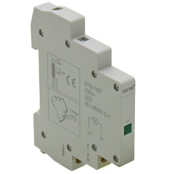 Single-phase voltage indicator 230V thin Lemanso on DIN-rail IP20 LM6381 green