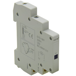 Single-phase voltage indicator 230V thin Lemanso on DIN-rail IP20 LM6381 blue