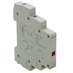 Single-phase voltage indicator 230V thin Lemanso on DIN-rail IP20 LM6381 red