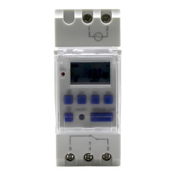 Timer Lemanso on DIN-rail electronic with transparent cover 16A-1NO+1NC LM6352