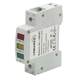 Three-phase voltage indicator 230V Lemanso on DIN-rail (3 colors: red, yellow, green) LM6362
