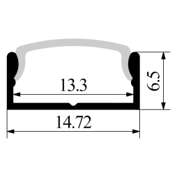 Aluminum profile for LED strip AL-111 2 meters white surface LEDUA