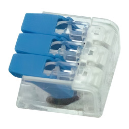 Terminal (3-way) 450V 32A Lemanso / LMA2610 (blue flags) (25pcs)