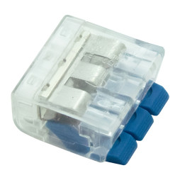 Terminal (3-way) 450V 32A Lemanso / LMA2610 (blue flags) (25pcs)