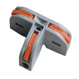 Terminal (3-way) T-shaped 250V 32A Lemanso / LMA2773 (LMA2743) orange flags (multiple of 50pcs)