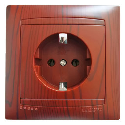 Socket 1 with grounding LEMANSO Sakura cherry LMR1521