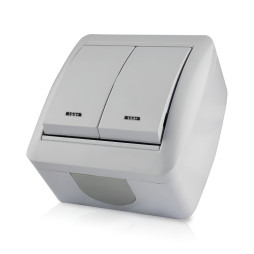 Surface switch 2nd + LED backlight LEMANSO Magnolia white LMR2010