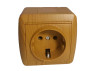 Surface socket 1-way with grounding LEMANSO Magnolia alder LMR2104
