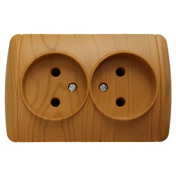 Surface socket 2-way LEMANSO Magnolia alder LMR2106