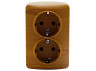 Surface socket 2-way with grounding LEMANSO Magnolia alder LMR2107
