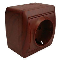 Surface socket 1-way with grounding LEMANSO Magnolia cherry LMR2204