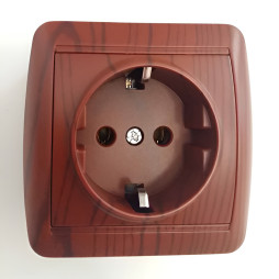 Surface socket 1-way with grounding LEMANSO Magnolia cherry LMR2204