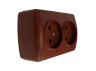 Surface socket 2-way LEMANSO Magnolia cherry LMR2206