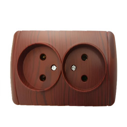 Surface socket 2-way LEMANSO Magnolia cherry LMR2206