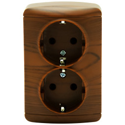 Surface socket 2-way with grounding LEMANSO Magnolia cherry LMR2207