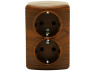 Surface socket 2-way with grounding LEMANSO Magnolia cherry LMR2207
