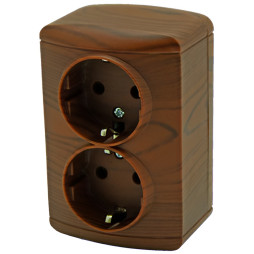 Surface socket 2-way with grounding LEMANSO Magnolia cherry LMR2207
