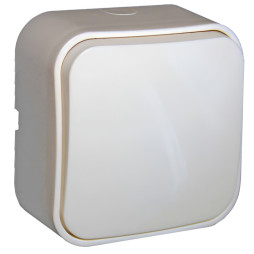 Surface switch 1-way LEMANSO Note white LMR2301