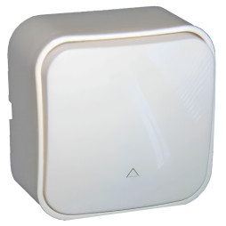 Surface switch 1-way LEMANSO Note white LMR2311