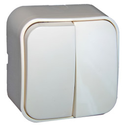 Surface switch 2-way + backlight LEMANSO Note white LMR2310