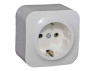 Surface socket 1-way with grounding LEMANSO Note white LMR2304
