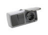 Surface block 2-way switch + socket with grounding + cover LEMANSO Nemo gray LMR2411
