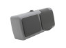 Block surface-mounted switch + socket with grounding + cover LEMANSO Nemo gray LMR2410