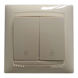 Surface-mounted block 2nd switch + socket with grounding + cover IP55 LEMANSO Lotus white LMR2903