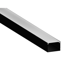 Aluminum profile for LED strip AL-48 2 meters black surface mounted LEDUA