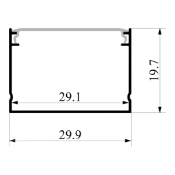 Aluminum profile for LED strip AL-48 2 meters black surface mounted LEDUA