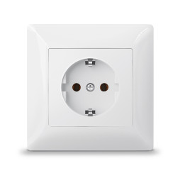 Single socket with grounding white TITANUM STANDARD TF-ST-SK1G-W