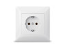 Single socket with grounding white TITANUM STANDARD