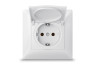 Single socket with grounding and cover white TITANUM STANDARD