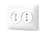 Double socket white TITANUM STANDARD