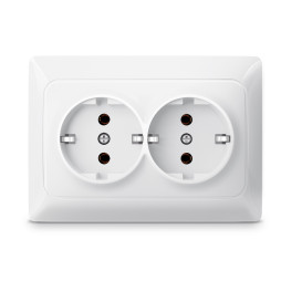 Double socket with grounding white TITANUM STANDARD TF-ST-SK2G-W